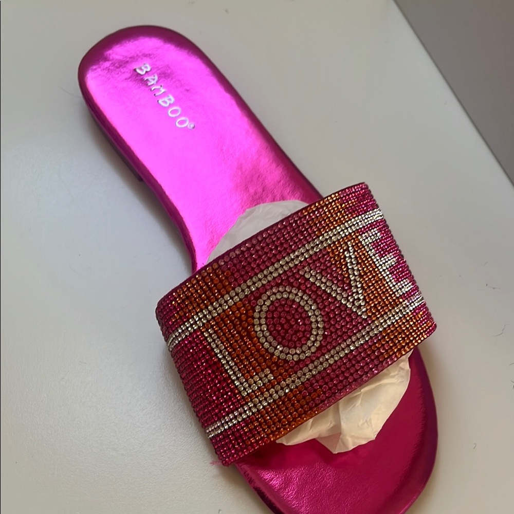 Bamboo Brand sandals. NEW! Shimmering pink & orange